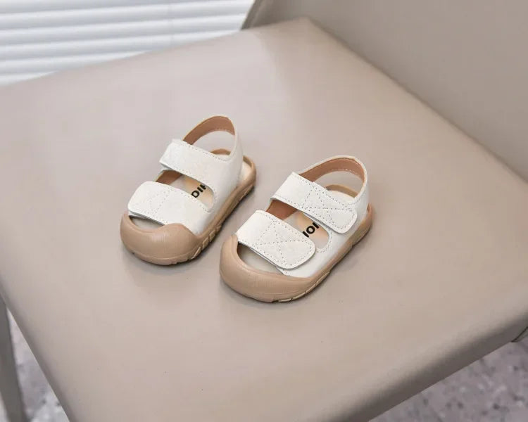 Baby Beach Shoes Toes Capped Anti-kicked Toddler Kids Walking Shoes Non-slip Soft Sole 2025 Summer Boys Girls Sandals Versatile