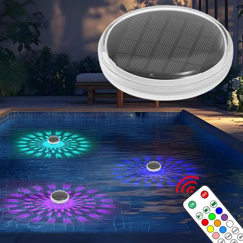 Beach Camp Solar Floating Pool Lights Floating Light IP68 Waterproof Colorful 9 Lighting Changing Lamp With 3 Timing Mode Pool Decoration