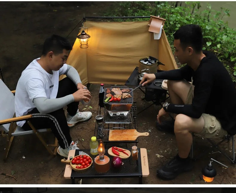 Beach Camp Camping Fire Table Charcoal Barbecue Grill Outdoor Picnic Bonfire Outdoor Portable Folding Barbecue Stove Fire Pit Camping Stove