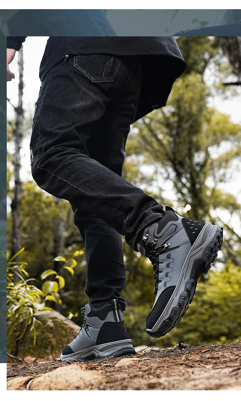 Beach Camp High top boots casual fashion comfortable casual boots anti slip thick sole height increasing versatile high top workwear boots