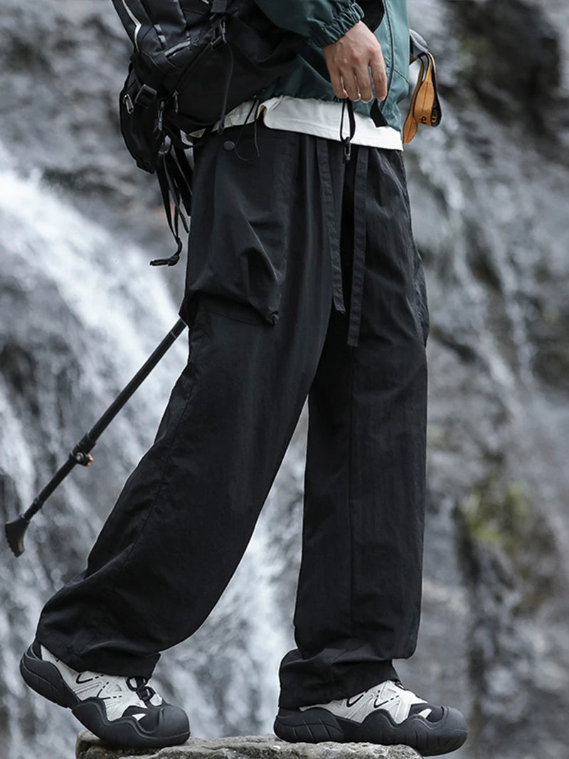 Beach Camp Hiking Pants Men Spring Summer Waterproof Lightweight Quick Dry Breathable Cargo Pants with Multi-Pockets Cooling Thin Trousers