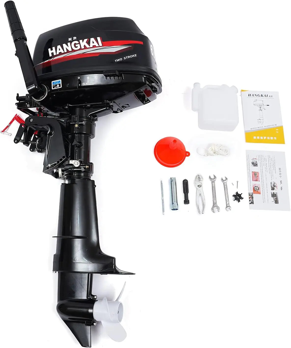 Beach Camp 18HP 2 Stroke Outboard Motor, Fishing Boat Engine Water Cooling 246CC Heavy Duty Boat Engine Marine Engine with CDI Ignition