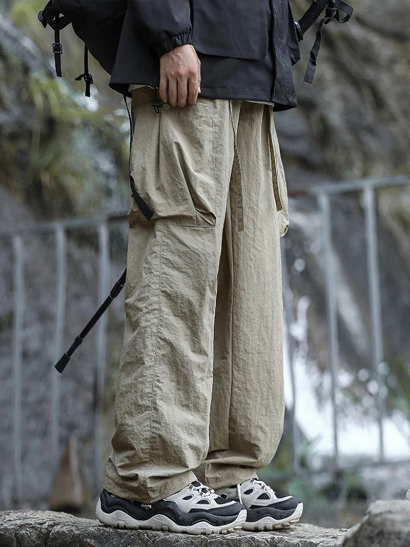Beach Camp Hiking Pants Men Spring Summer Waterproof Lightweight Quick Dry Breathable Cargo Pants with Multi-Pockets Cooling Thin Trousers