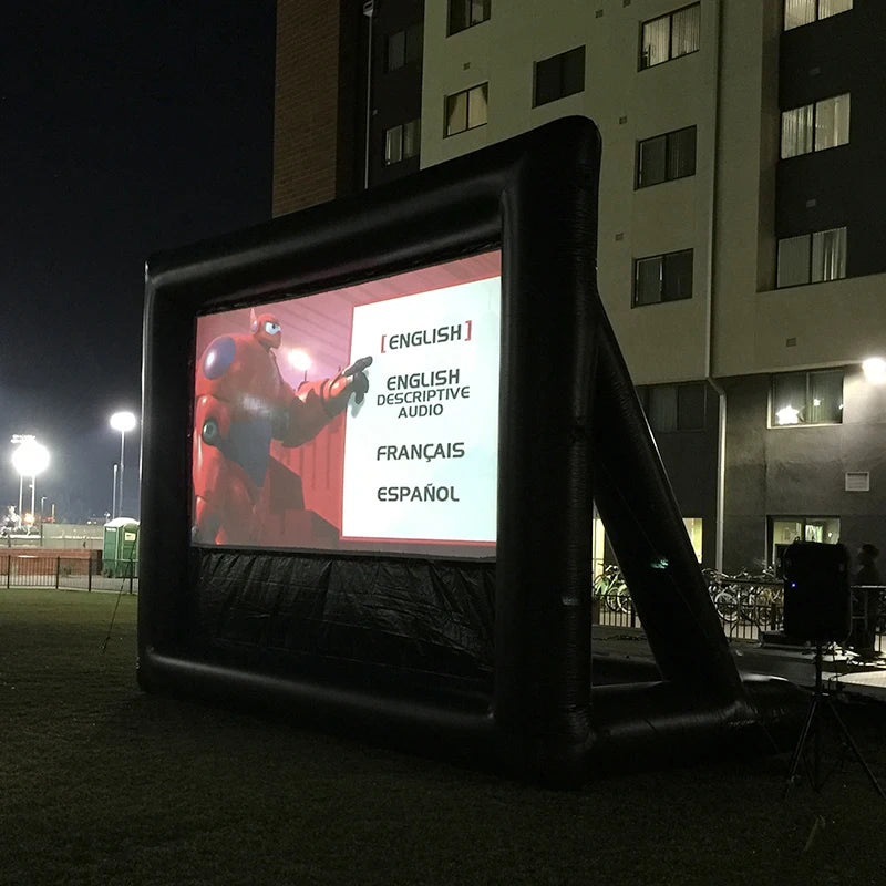 Beach Camp Outdoor Inflatable Movie Screen Moveable Film Projection Screen Advertising Promotion Inflatable Screen Manufacturer Wholesale
