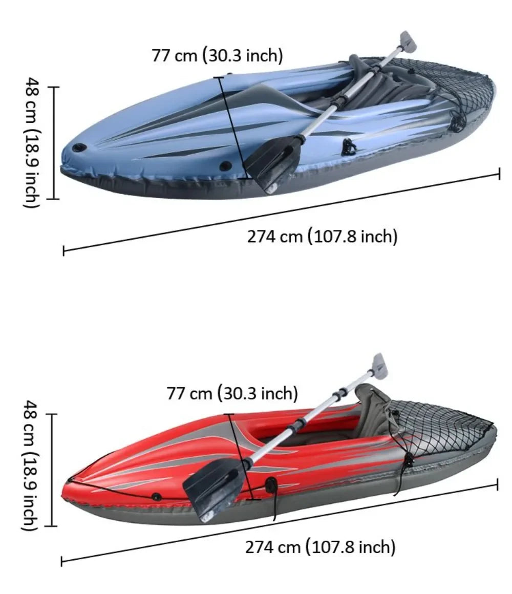 Beach Camp Single Kayak Inflatable B oat Wear-resistant Assault Boat Double Fishing Bo at Thickened Rubber Boat Folding Canoe Rafting