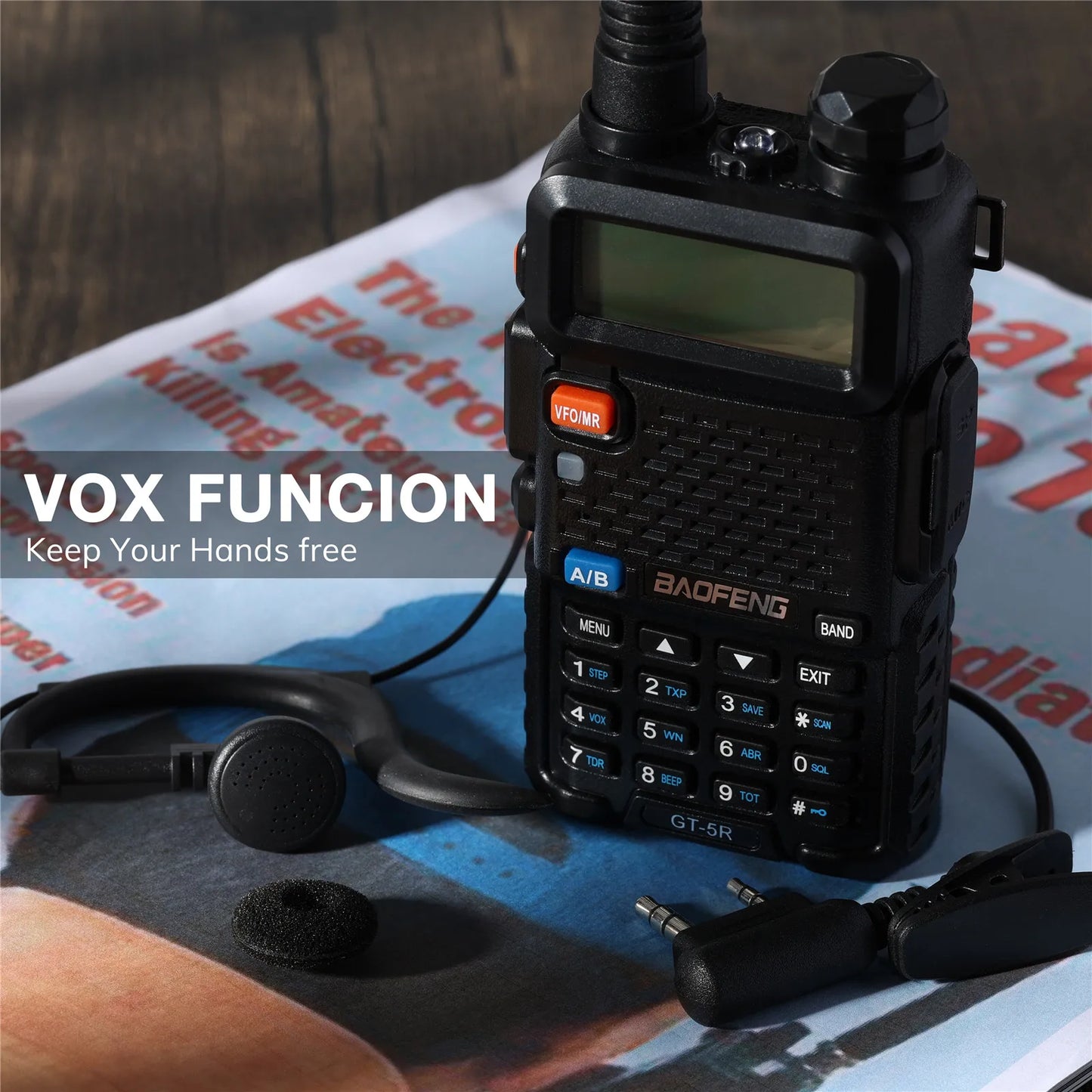 Beach Camp GT-5R Handheld Ham radio, Walkie Talkies for Adults, FCC Compliant, Black