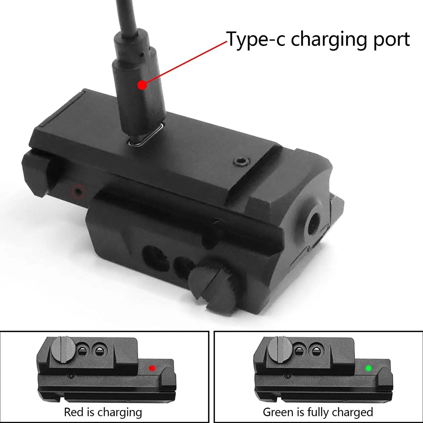 Beach Camp Blue Laser Sight fit for Picatinny Weaver Rail for Pistol Glock USB Type-C Charging Red Green Laser Sight