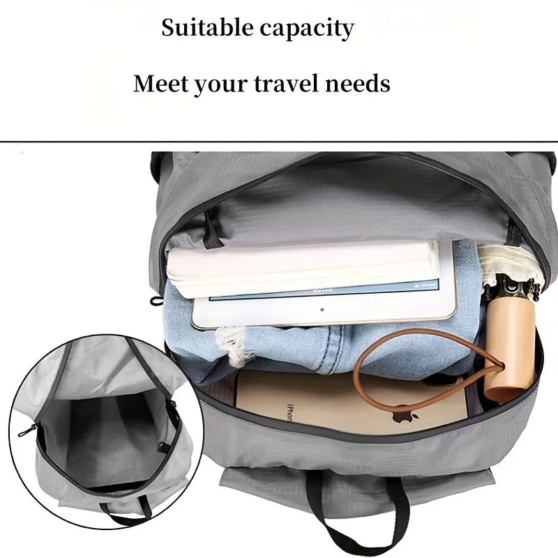 Beach Camp Hiking Daypack, Water Resistant Lightweight Packable Backpack for Travel Camping Outdoor