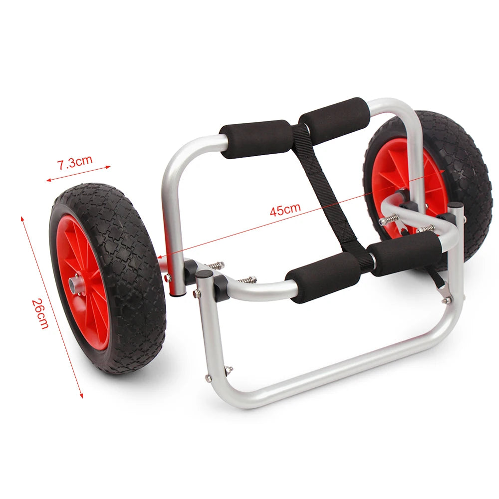 Beach Camp 175 lb. Loading Capacity Foldable Kayak Trolley Energy-saving Two-wheeled Carrier Cart for Kayak Canoe Boat