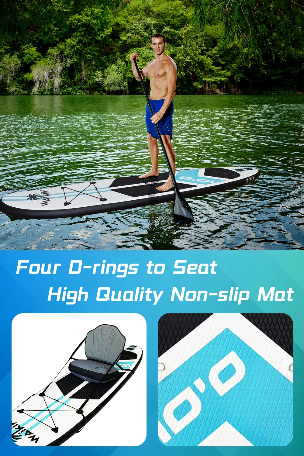 Beach Camp inflatable paddle board paddleboard inflatable for single person ISUP with SUP accessories surfing board