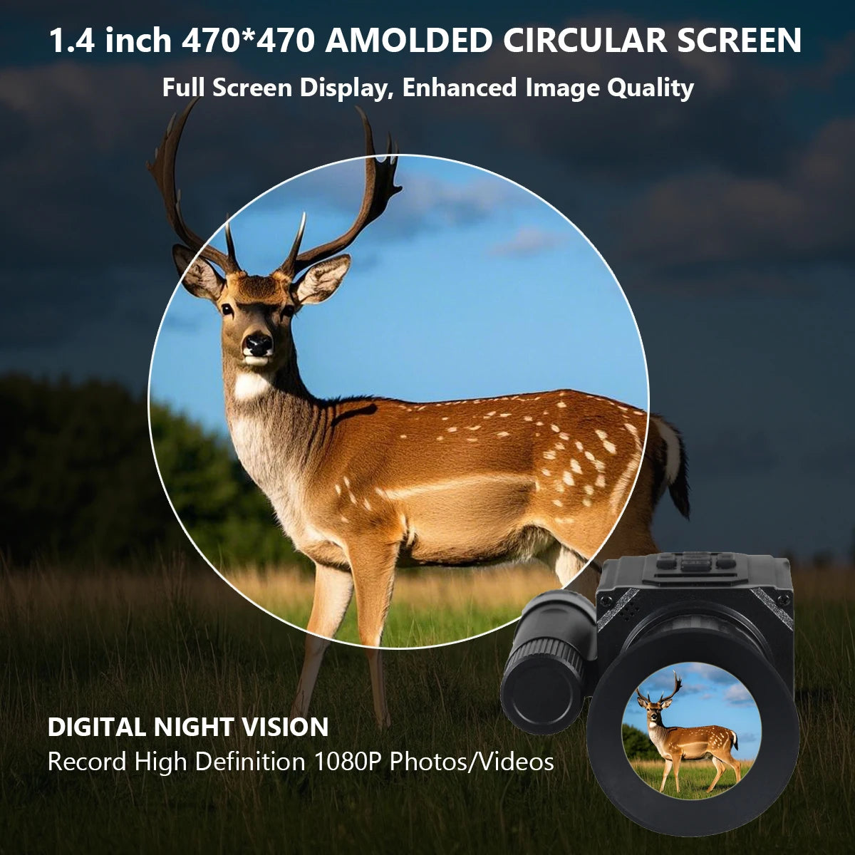 Beach Camp NK006 Helmet Night Vision Monocular Long-Distance Infrared 5X Zoom 1080P Digital Hunting Night Vision Goggles Telescope