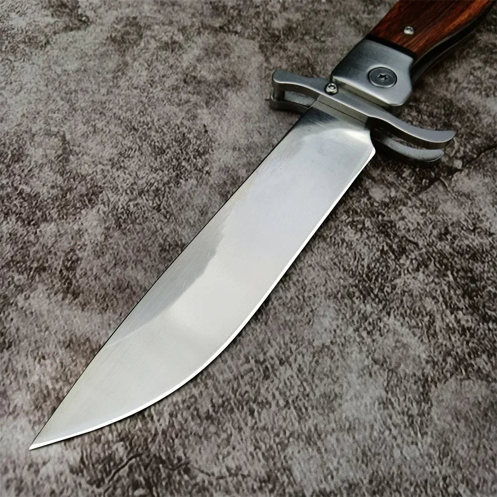 Beach Camp High Quality Folding Knife 440C Blade Wooden Handle Outdoor Hunting Camping Knives Tactical Pocket EDC Tool
