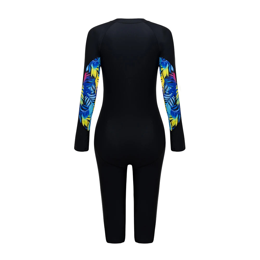 Beach Camp Women's Swimsuit Sport Style Long Sleeve One-Piece Bathing Suit Female Beachwear Woman Swimwear Surfing Suit Diving Outfits