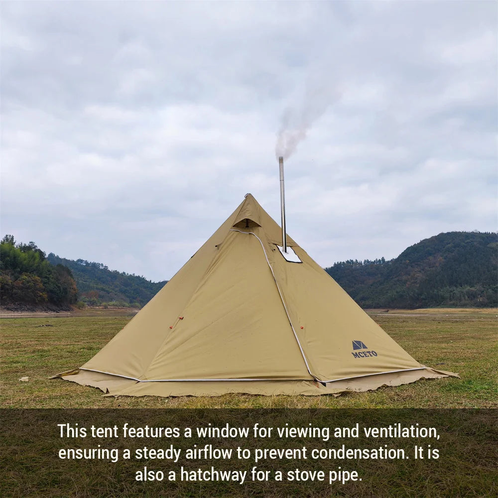 Beach Camp 4-6 People Tipi Hot Tent with Stove Jack 400PRO Camping Pyramid Teepee Tent for Camping Backpacking Hiking