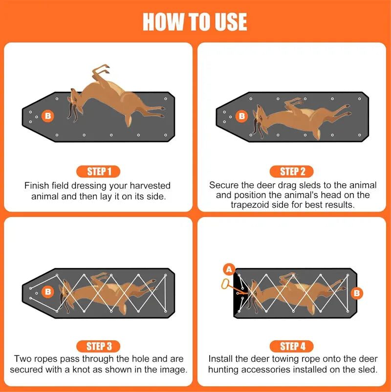 Deer Hunting Gear Deer Hanger Hoist for Skinning Elk Hunting Game Bags Deer Game Hauler Sled Drag Harness Perfect for Hunters