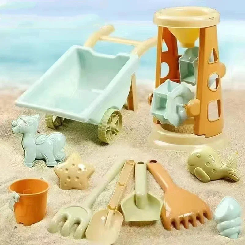 Beach Camp Children's Outdoor Beach Toys Fun Shovel Mold Beach Bucket Set Storage Sand Digging Tool Bucket Gift Children's Sand Toys sand