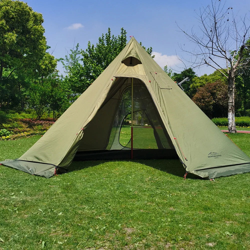 Beach Camp 4-6 People Tipi Hot Tent with Stove Jack 400PRO Camping Pyramid Teepee Tent for Camping Backpacking Hiking