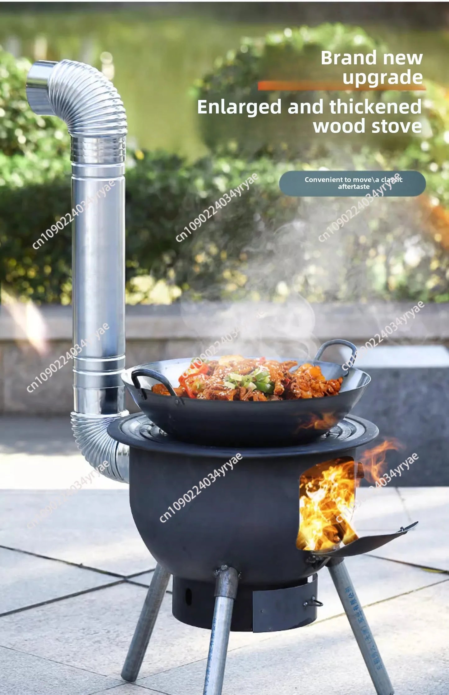 Camping Fire Pits Outdoor Grill Stand Camping Furnace Heating Wood Fire Stove Household Rural Portable Brazier Stove Stand