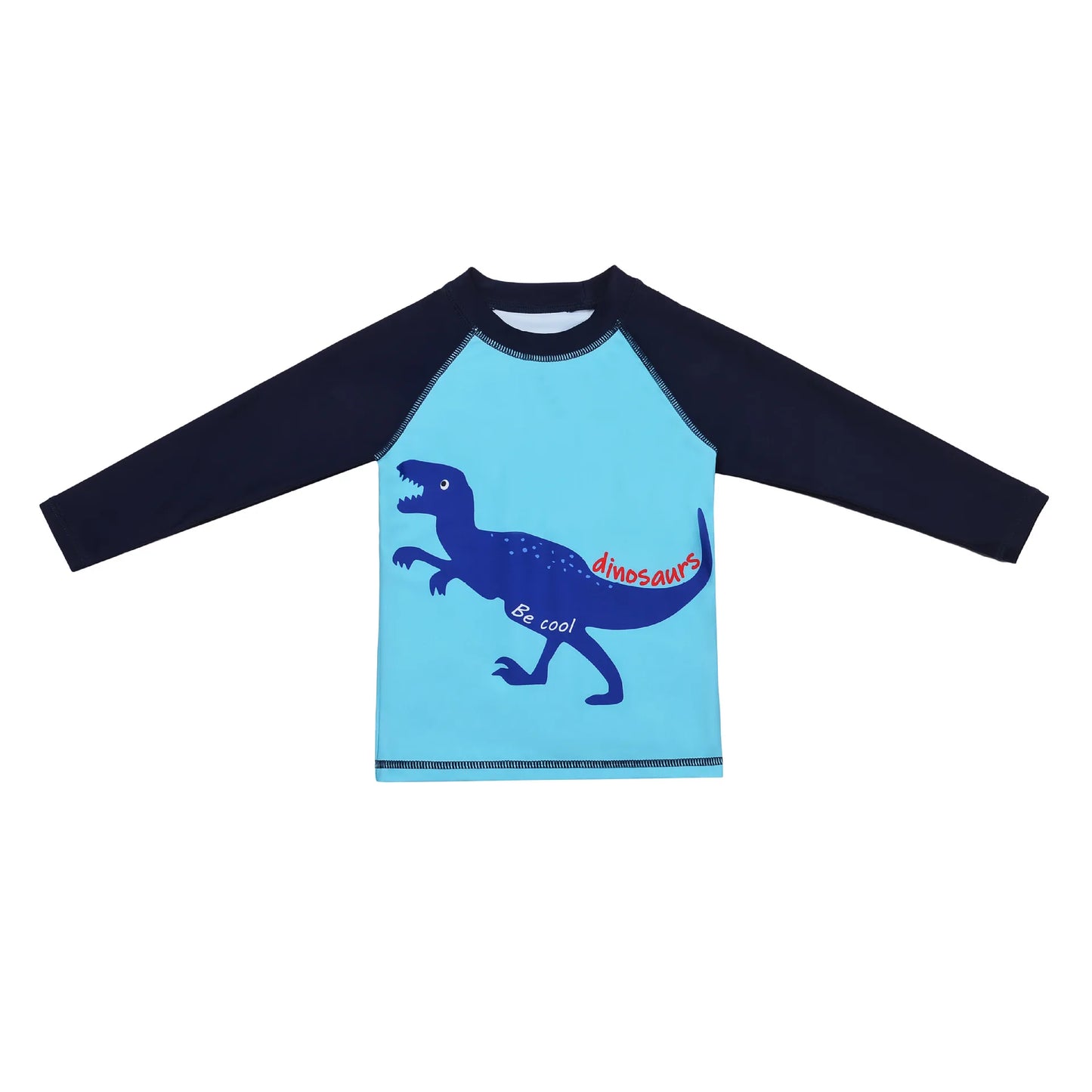 Beach Camp 3 Pcs Boy Swimsuit Sun Protection UPF 50+ Long Sleeve Swimming Sunsuit With Hat Split Cartoon Dinosaur Bathing Suits Children