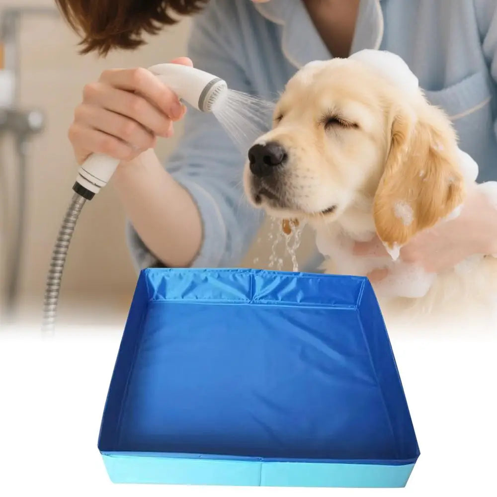 Beach Camp Dog Kiddie Pool PVC Folding Swimming Pool for Dog Non-Inflatable Save Space Pet Puppy Bathing Tub for Puppy Cats Other Animals