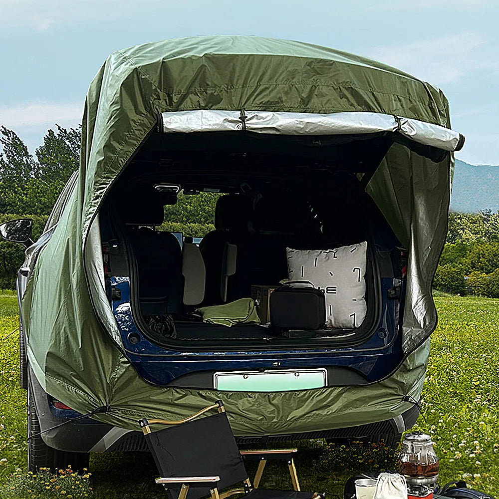 Beach Camp SUV Car Roof Tent, Waterproof Tailgate Awning for Camping, 3-4 Person Universal Sun Shelter with UV Protection