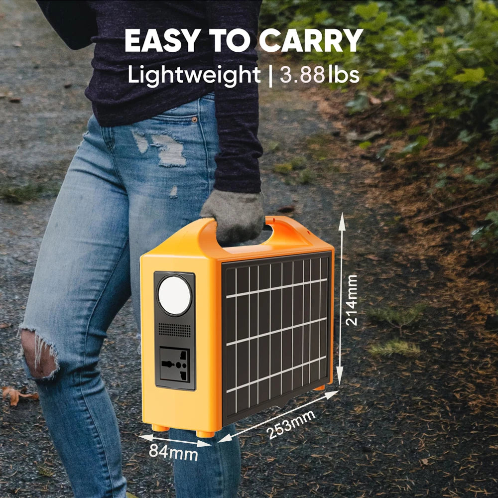Beach Camp Portable Power Station 100W Solar Generator output AC 220V 110V LiFePO4 Power Bank UPS Power Plant For Outdoor Camping