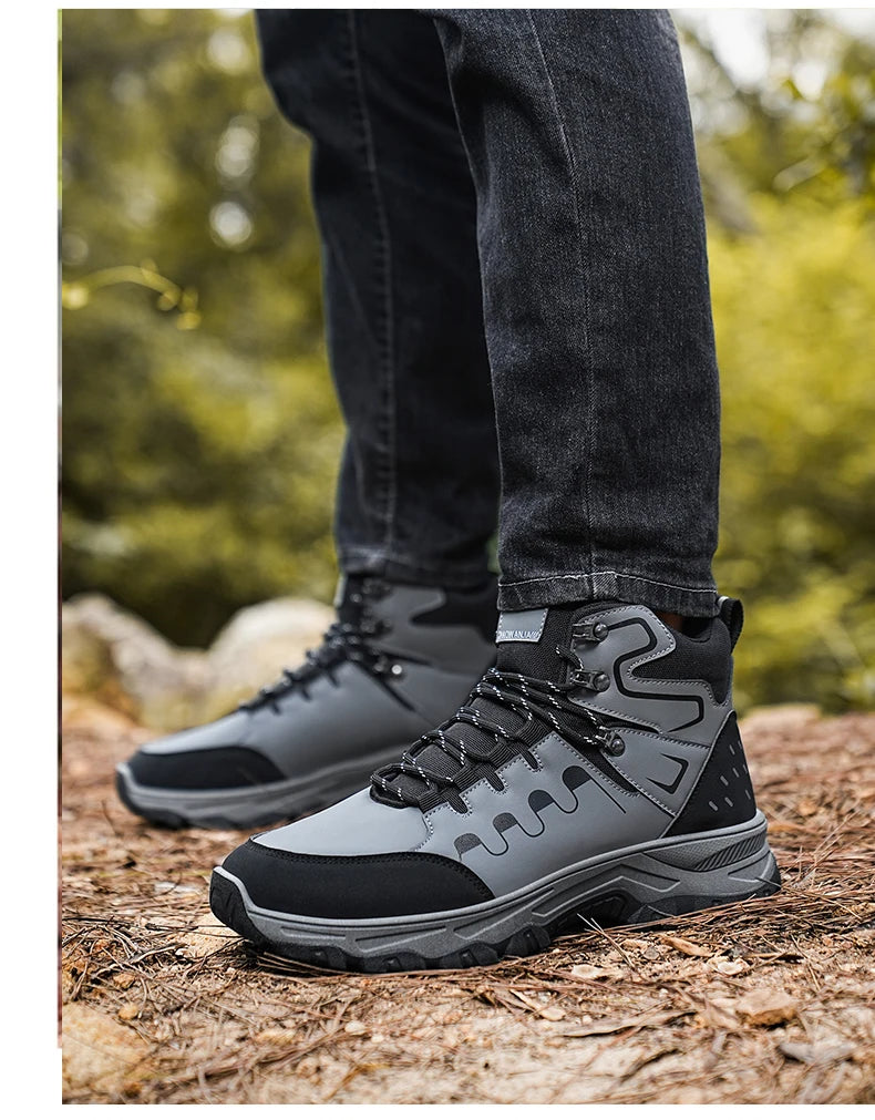 Beach Camp High top boots casual fashion comfortable casual boots anti slip thick sole height increasing versatile high top workwear boots