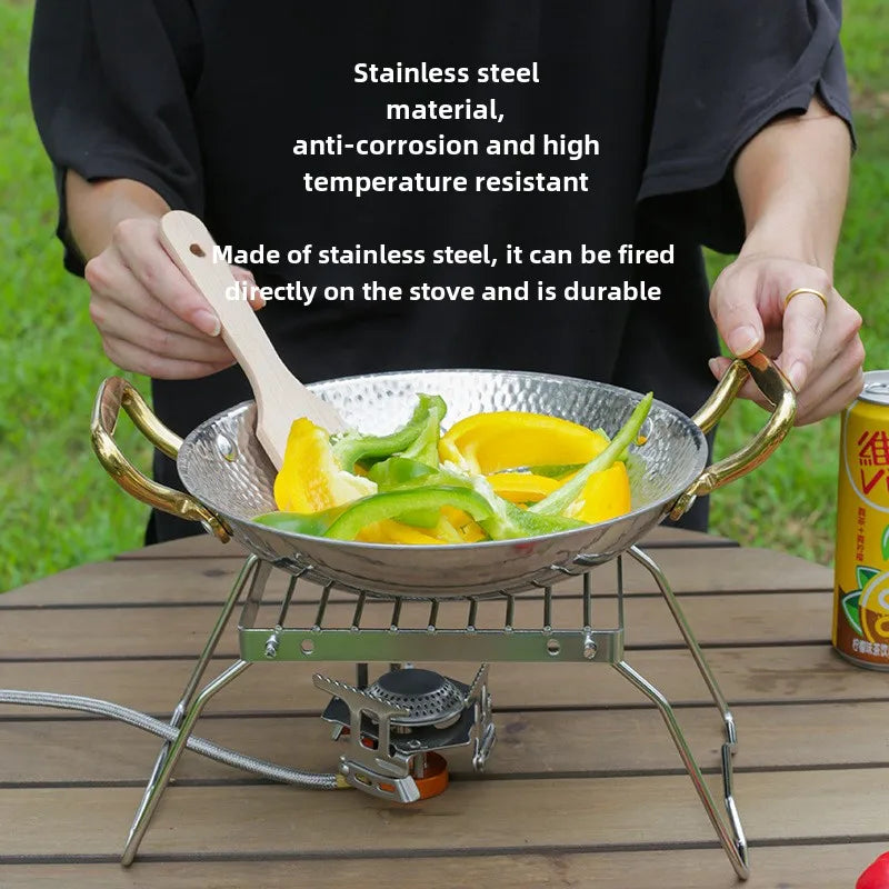 Folding Campfire Grill Stainless Steel Portable Multifunctional High Temperature Corrosion Resistance Outdoor Camping