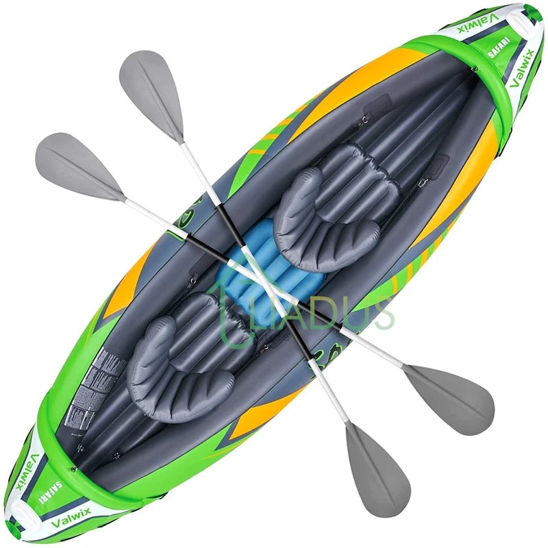 Beach Camp Inflatable Kayak with Sunshade Inflatable Fishing Boat Thickened and Wear-resistant for Adults PVC Rowing Kayak for Water Sports
