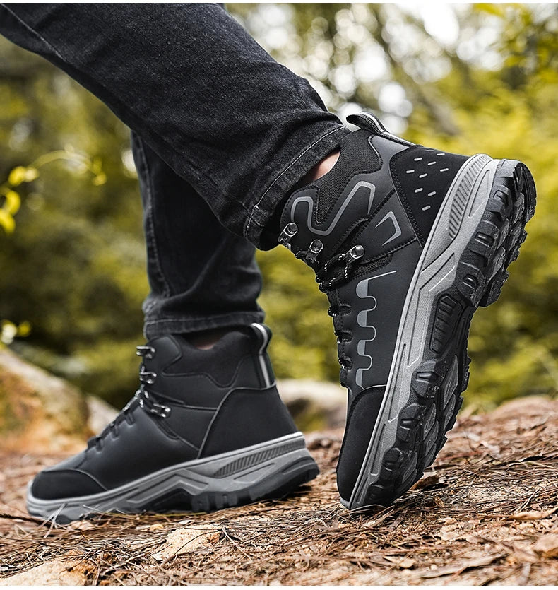 Beach Camp High top boots casual fashion comfortable casual boots anti slip thick sole height increasing versatile high top workwear boots