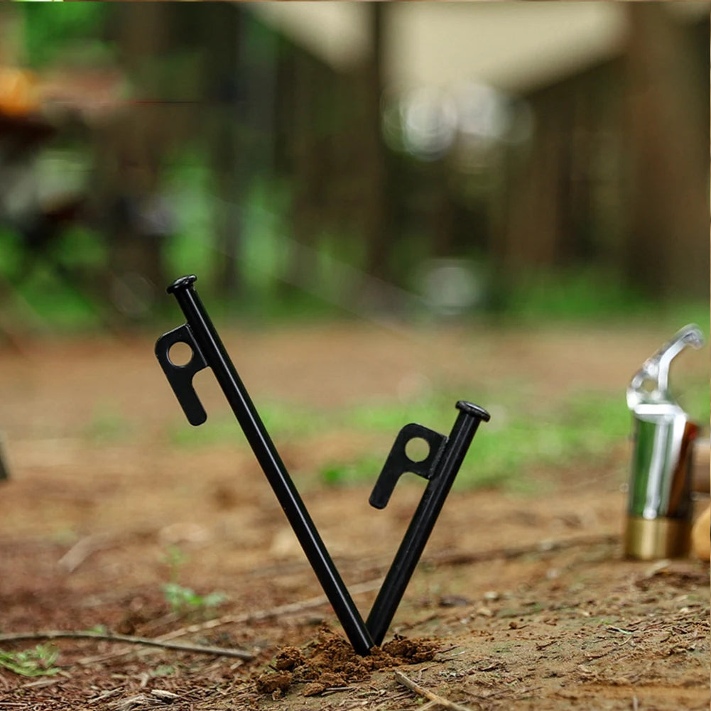 4/8Pcs Tent Pegs Forged Steel Tent Pegs Heavy Duty Unbreakable Tent Pegs with Storage Bag & Hammer for Camping Picnic