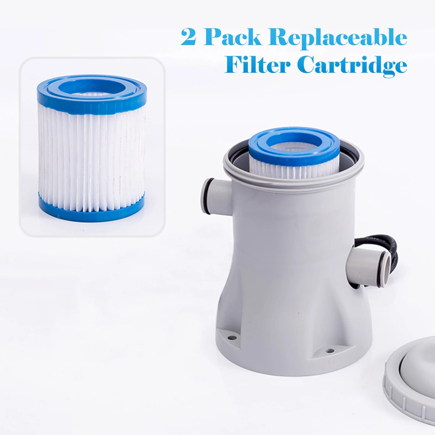 Beach Camp Pool Filter Pump 330 GPH Paddling Pool Electric Water Pump With 2 Pool Filter Cartridge Pool Pumps Above Ground Pool Filter Pump
