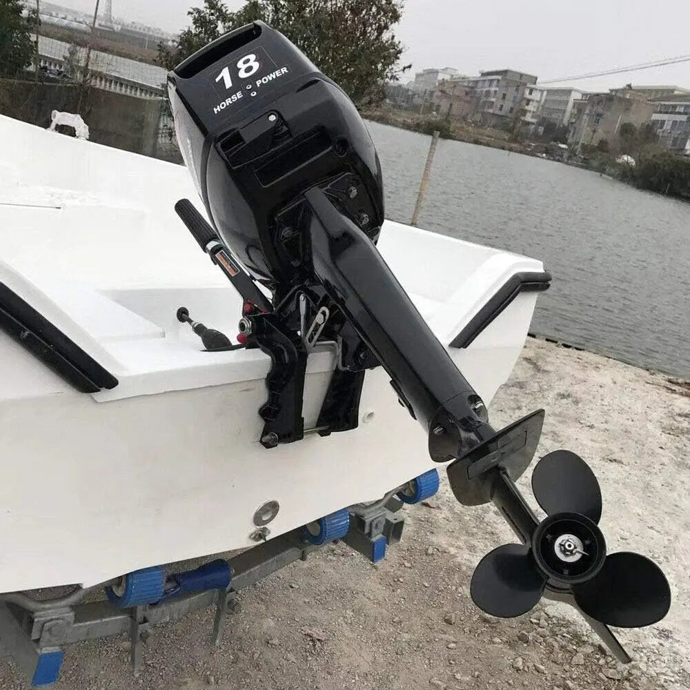 Beach Camp 18HP 2 Stroke Outboard Motor, Fishing Boat Engine Water Cooling 246CC Heavy Duty Boat Engine Marine Engine with CDI Ignition