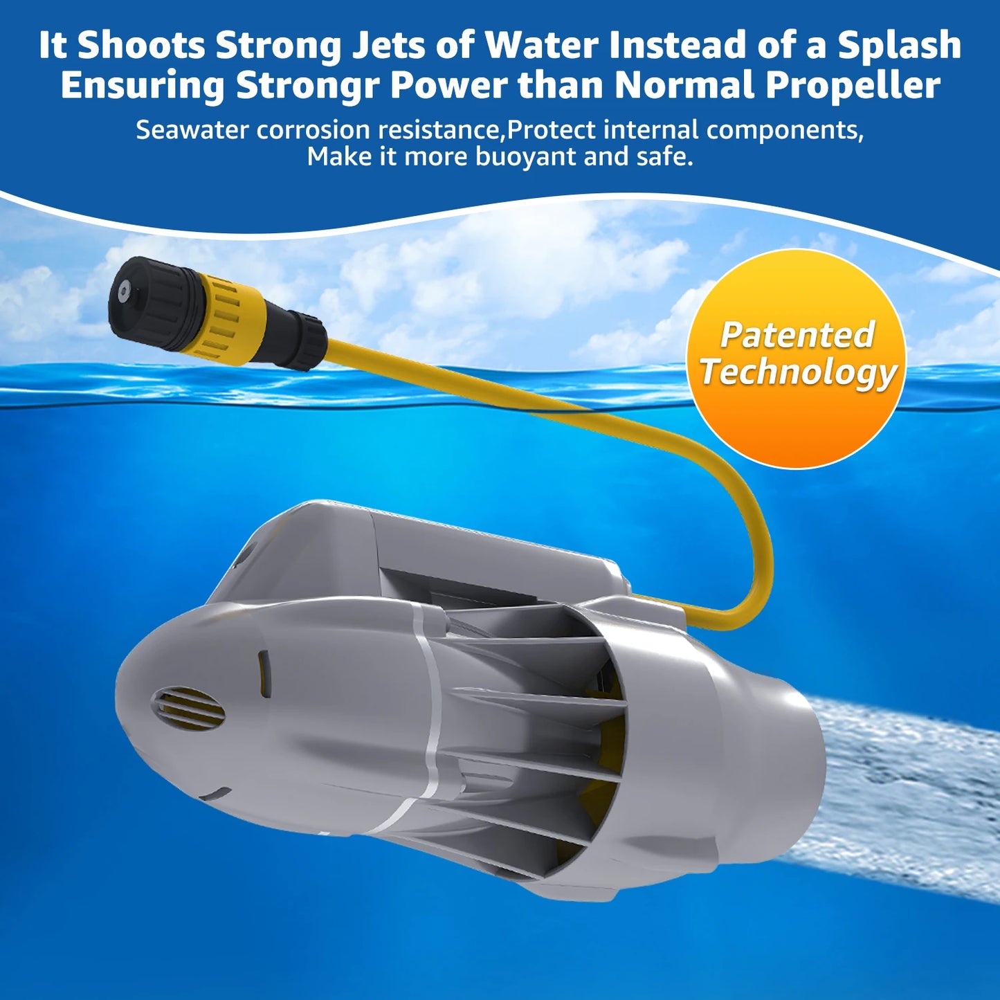 Beach Camp Underwater Thruster Motor for Kayak Boats Accessories, Electric Fins Propeller Stand Up Paddle SUP Surf Fishing Motor