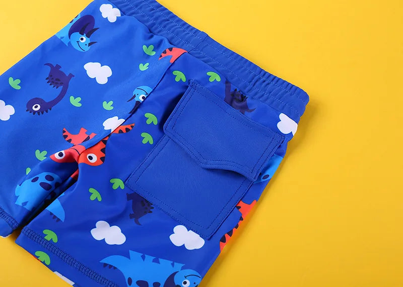 Beach Camp 2025 Summer Split Swimsuit Set Baby Boys Girls Long Sleeves/Short Sleeves Bathing Suit+Swim Shorts+Swimming Cap Three-piece Set