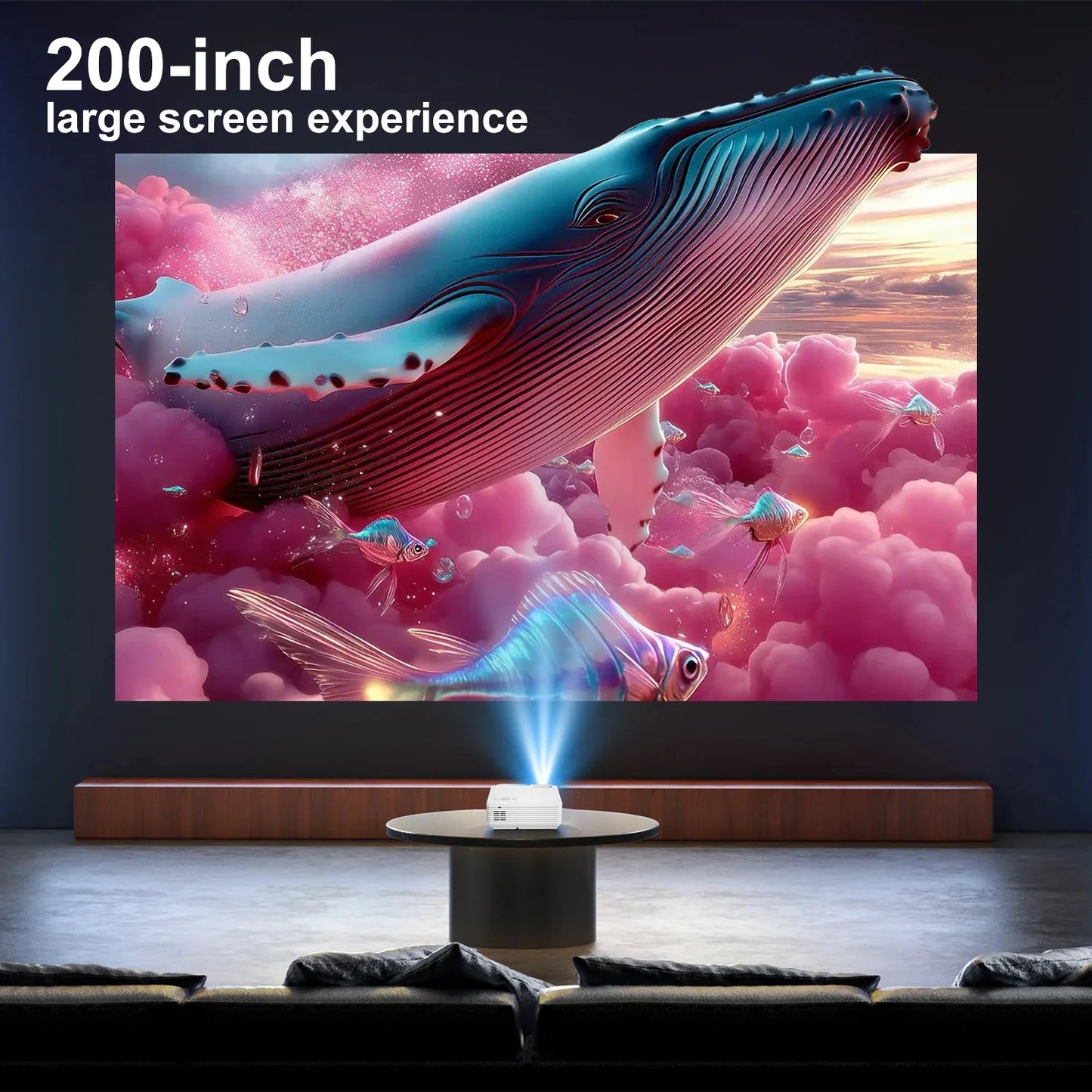 Beach Camp Projector Q54K Outdoor Movie Projector HDMI USB with Durable Construction for Various Environments