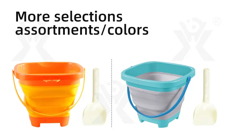 Beach Camp Collapsible Beach Sand Toys for Kids Travel Beach Toys for Kids with Foldable Sand Bucket Beach Shovel Toys Kit for Toddlers