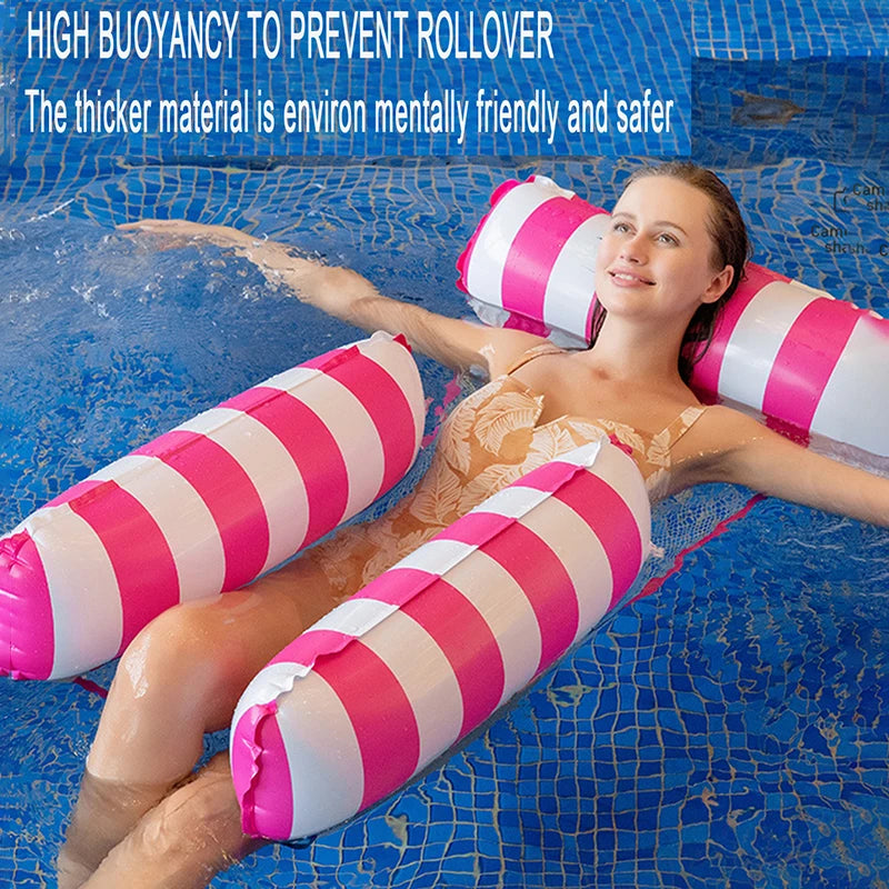 Beach Camp 1 Pcs Inflatable Pool Floats Adult Size Water Hammock, Foldable Floats Swimming Pool, Floating Bed for Water Leisure, Pool Rafts Loung