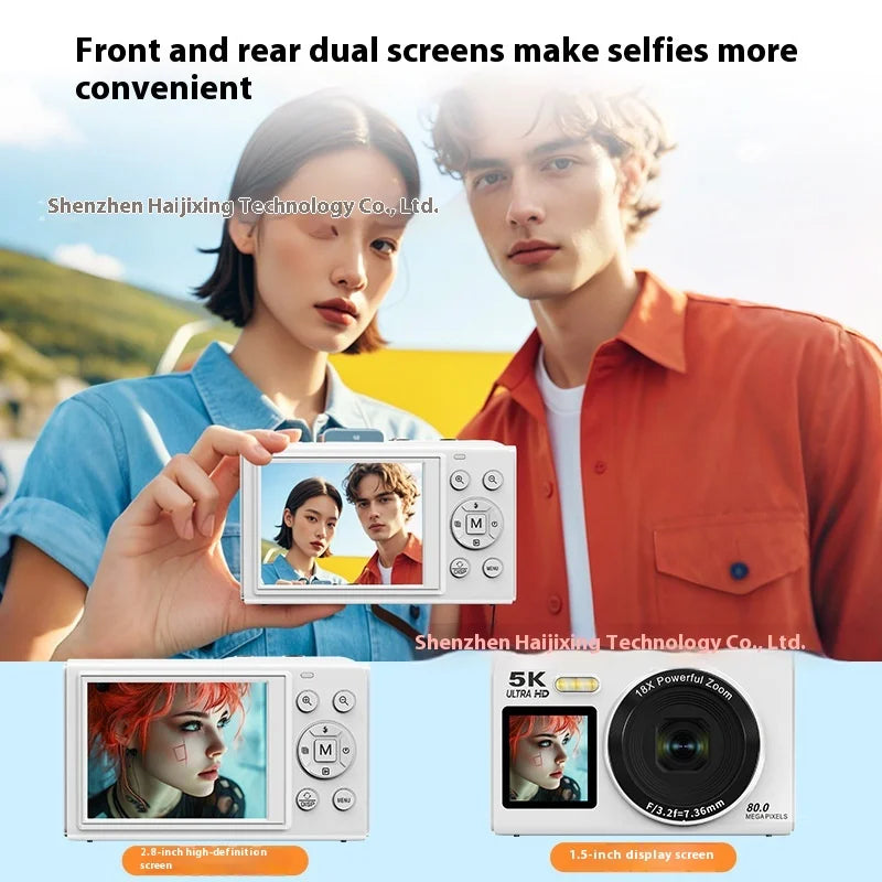 Beach Camp High-Definition Digital Camera 80 Mega Pixel Dual Screen Selfie Professional Photography Student Easy Carry Camera