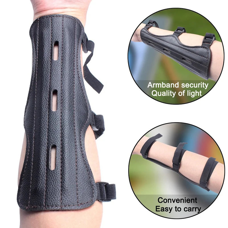 Beach Camp Leather Archery Equipment Arm Guard Protection Forearm Safe Adjustable Bow Arrow Hunting