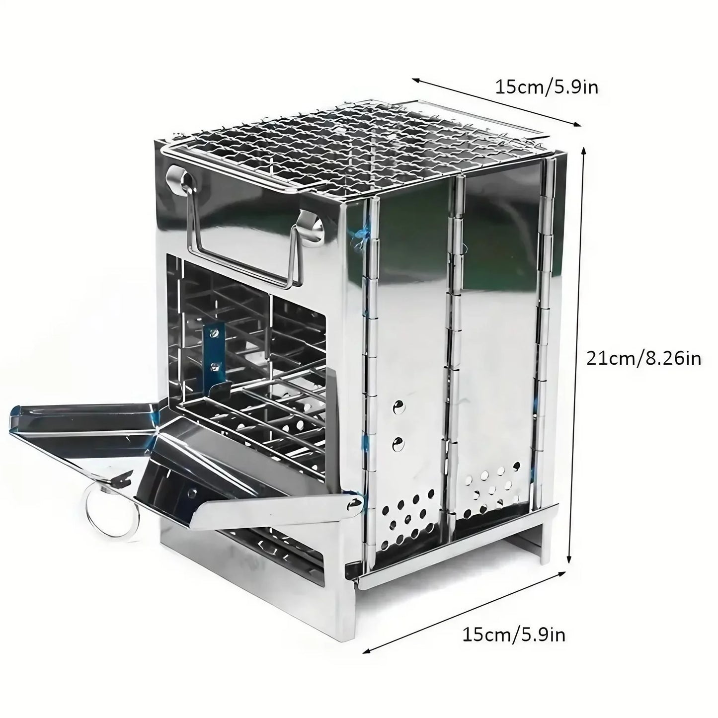Beach Camp Square Wood Stove Outdoor Grill Mini Grill BBQ Outdoor Grill Camping Picnic Folding Grill