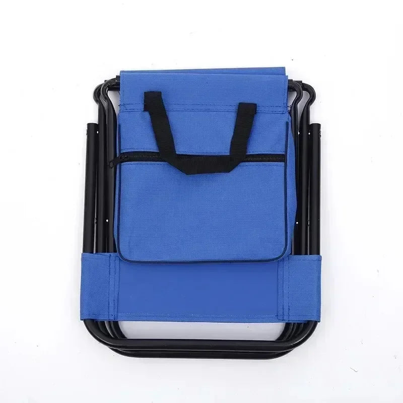 Portable Folding Camping Chair with Storage Box Outdoor Camping Chairs Beach Chairs Travel Leisure Picnic Seat with Storage