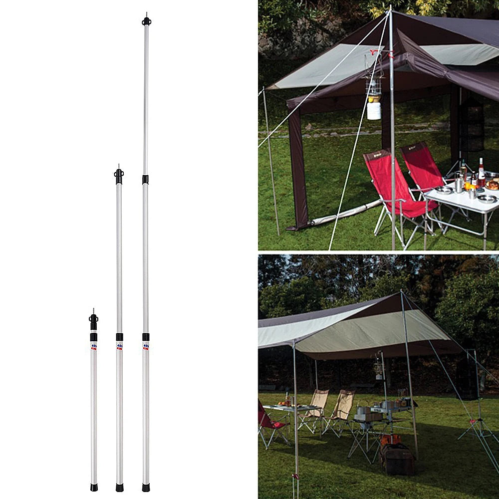 Thicken Aluminum Alloy Tent Pole Adjustable Tent Support Rod Beach Shelter Tarp Awning Pole Replacement Poles for Camping Hiking