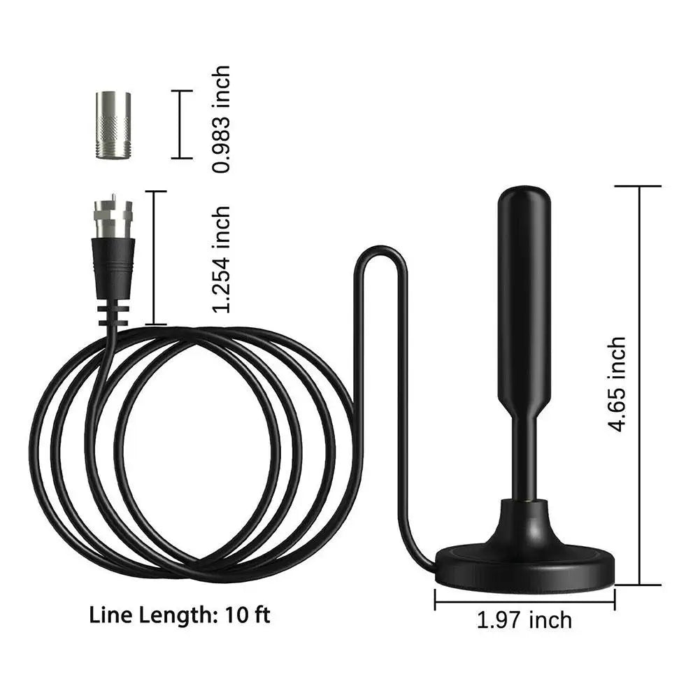 Beach Camp Portable TV Antenna 300cm Coax Cable Digital Receiving Antenna DVB-T DVB-T2 DAB Indoor Outdoor Digital HD Freeview Aerial
