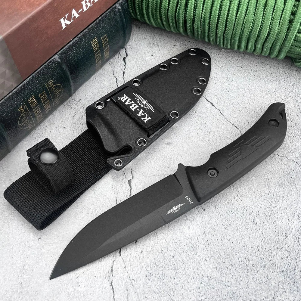 Beach Camp Straight Knife Nylon Fiber Handle Blade Wilderness Survival, Hunting, Combat, Cutting, Multi-functional Knives