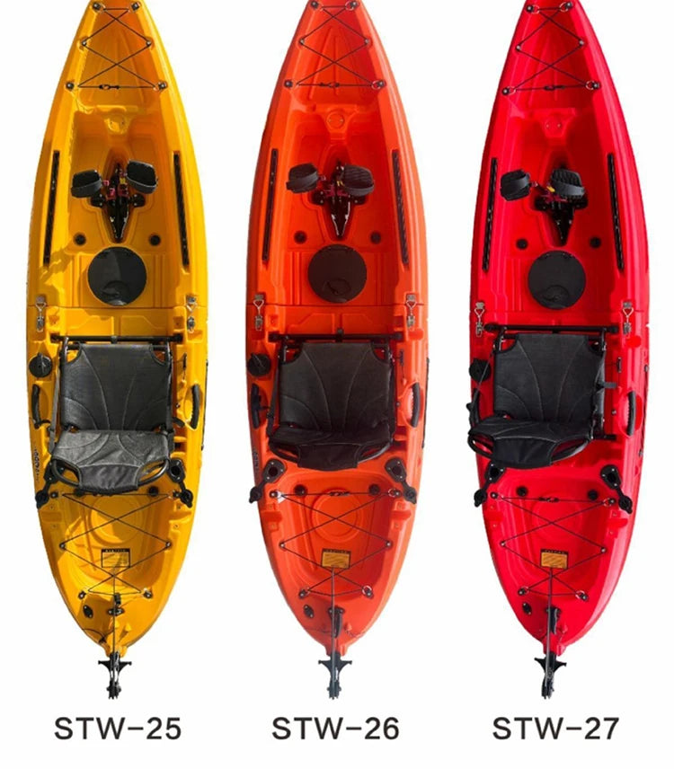 Beach Camp Portable LLDPE Kayak with Split Hard Shell, Electric/Pedal-Driven Canoe for Solo/Tandem Lake/Sea Adventures, Modular Assembly