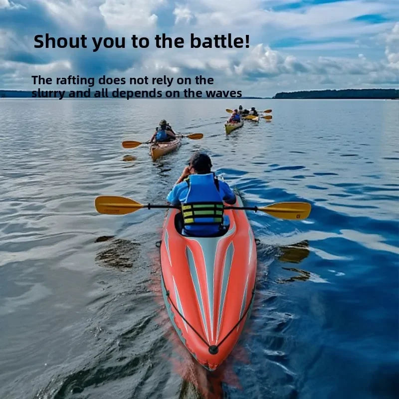 Beach Camp Single Kayak Inflatable B oat Wear-resistant Assault Boat Double Fishing Bo at Thickened Rubber Boat Folding Canoe Rafting