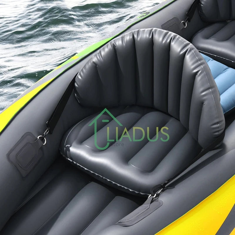 Beach Camp Inflatable Kayak with Sunshade Inflatable Fishing Boat Thickened and Wear-resistant for Adults PVC Rowing Kayak for Water Sports