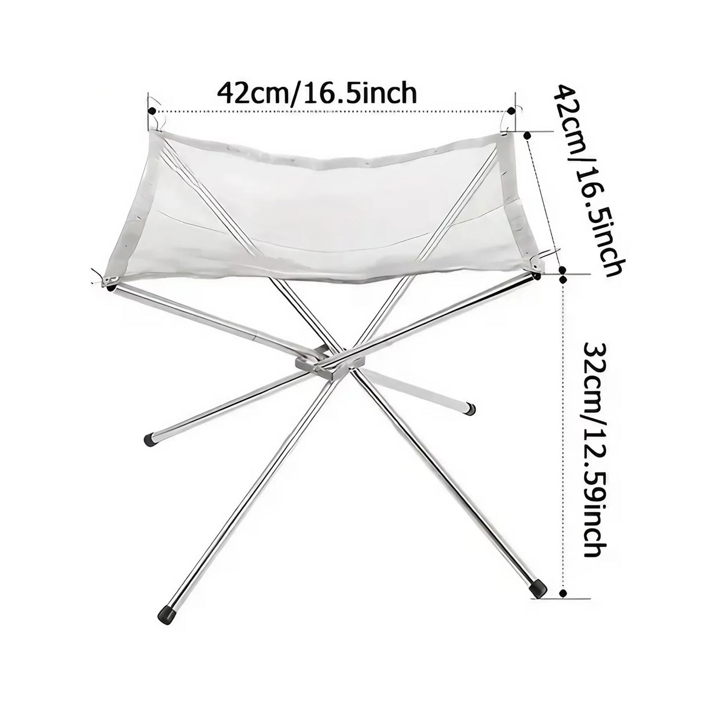 Beach Camp Folding Portable Steel Mesh Camping Fire Pit, Outdoor Wood Burning Bonfires Rack, Stainless Steel Fire Pit, with Carrying Bag