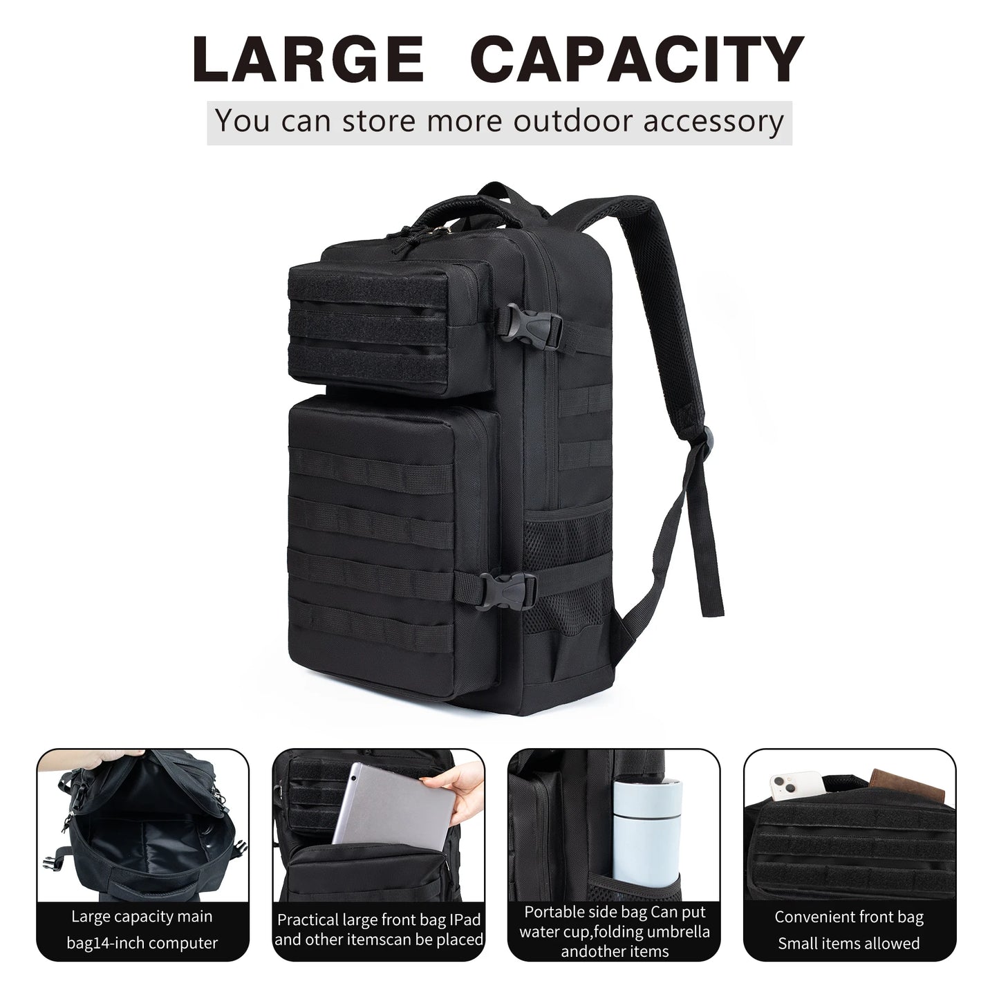 30L/45LHiking Hunting Tactical BackpackIdeal for Travel and Outdoor Activities Such as Routes, Camping, Excursions and Hiking